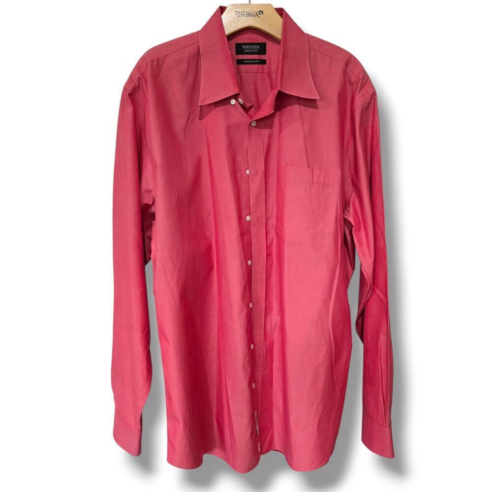 Nordstrom Men’s Shop Smartcare Pink Traditional Fit Dress Shirt – 17 37/38
